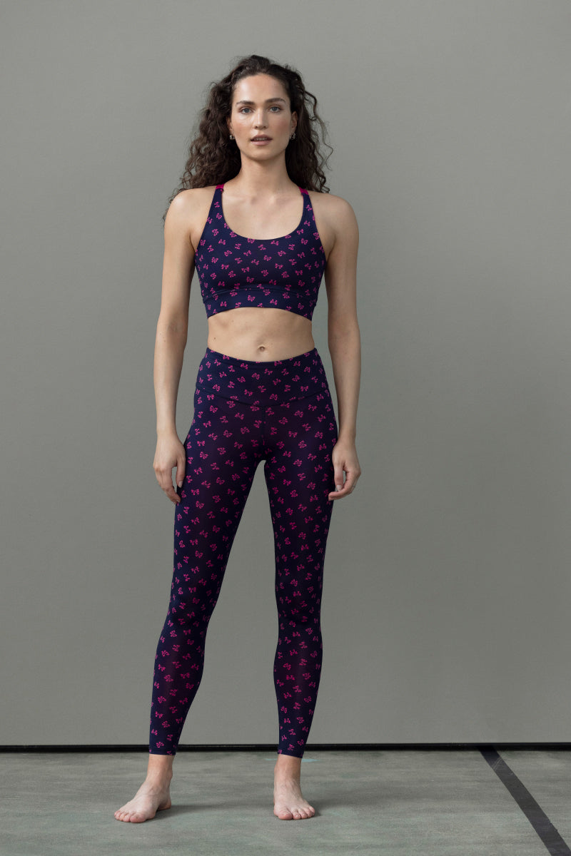 Criss-Cross Bra Print Bows | Hey Honey Yoga & Active Wear