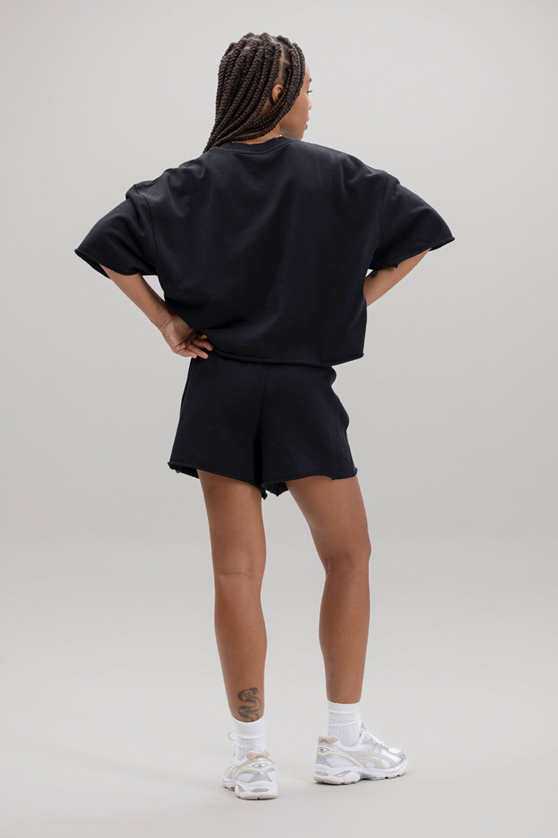 Short Sleeve Sweat Black | Hey Honey Yoga & Active Wear