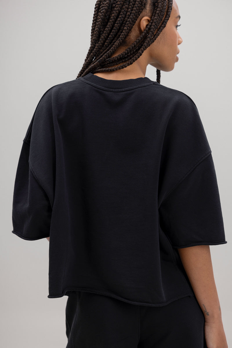 Short Sleeve Sweat Black | Hey Honey Yoga & Active Wear