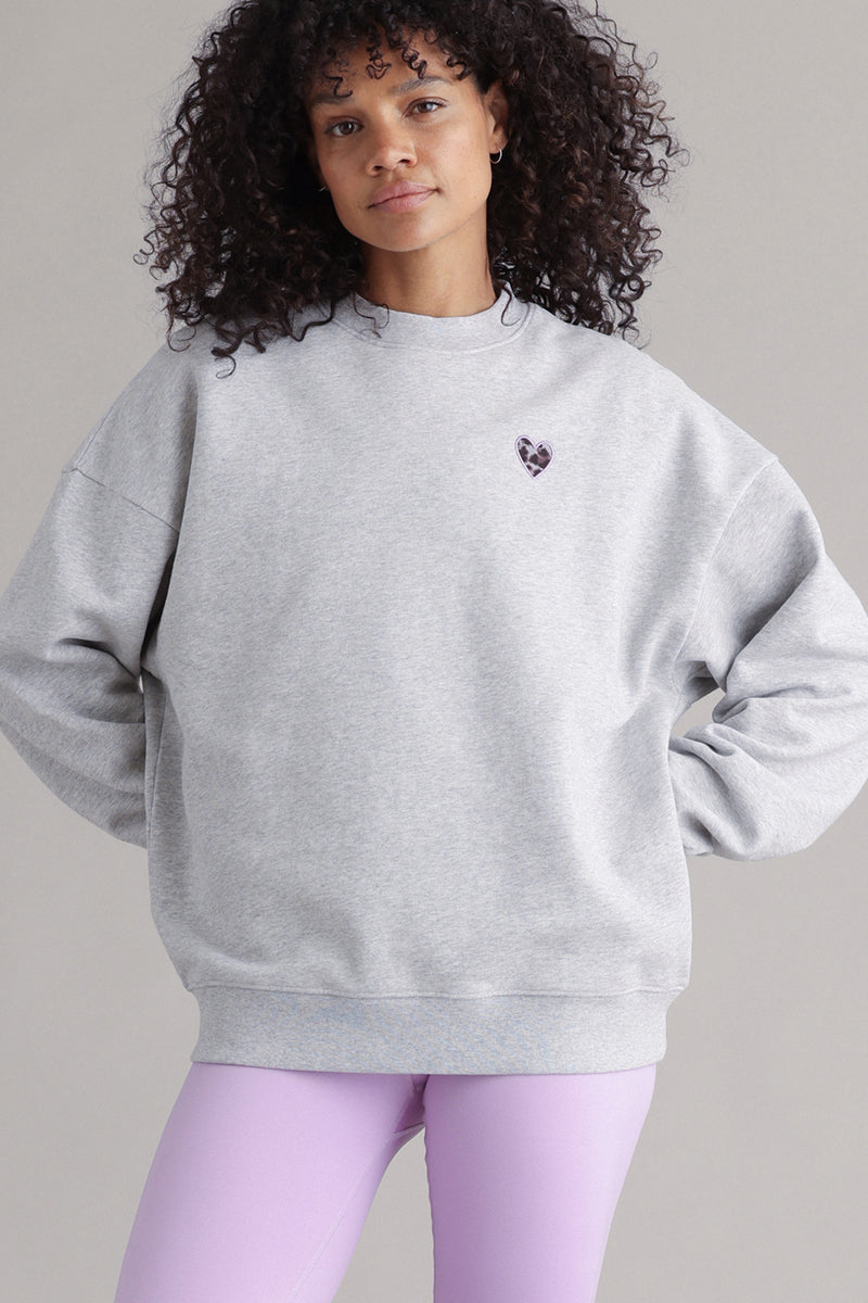 Sweatshirt Leo Heart Grey Melange | Hey Honey & Active Wear