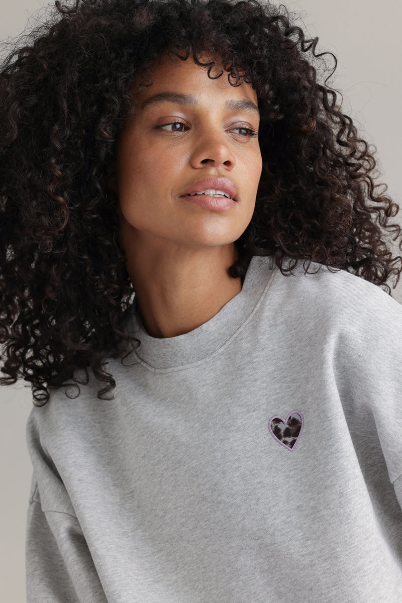 Sweatshirt Leo Heart Grey Melange | Hey Honey & Active Wear