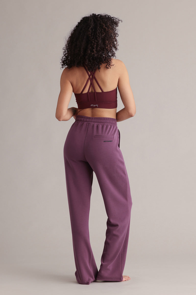 Long Jersey Pants Italian Plum | Hey Honey & Active Wear