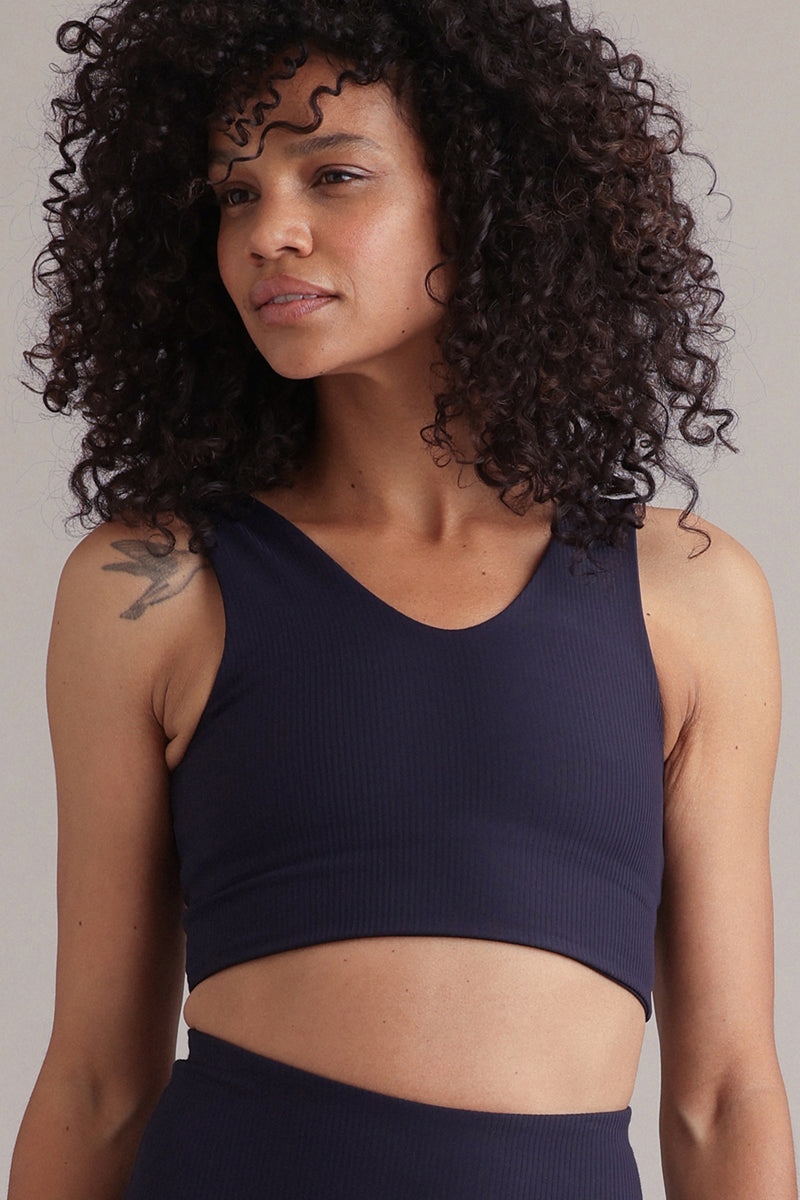 Bustier Ribbed Baritone Blue | Hey Honey & Active Wear