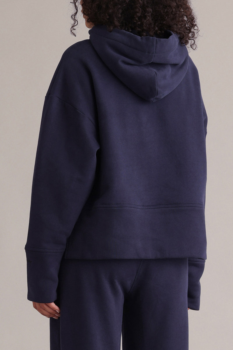 Cosy Hoodie Long Cuffs Baritone Blue | Hey Honey & Active Wear