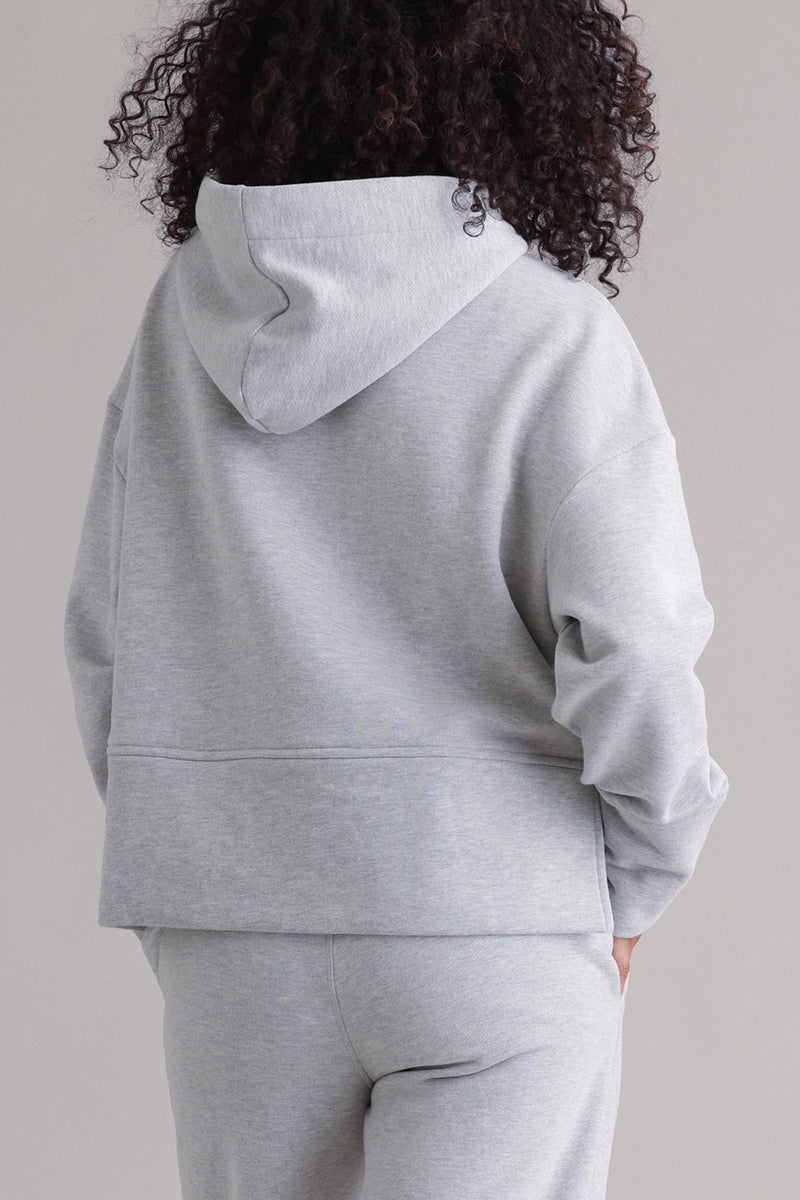 Cosy Hoodie Long Cuffs Grey Melange | Hey Honey & Active Wear