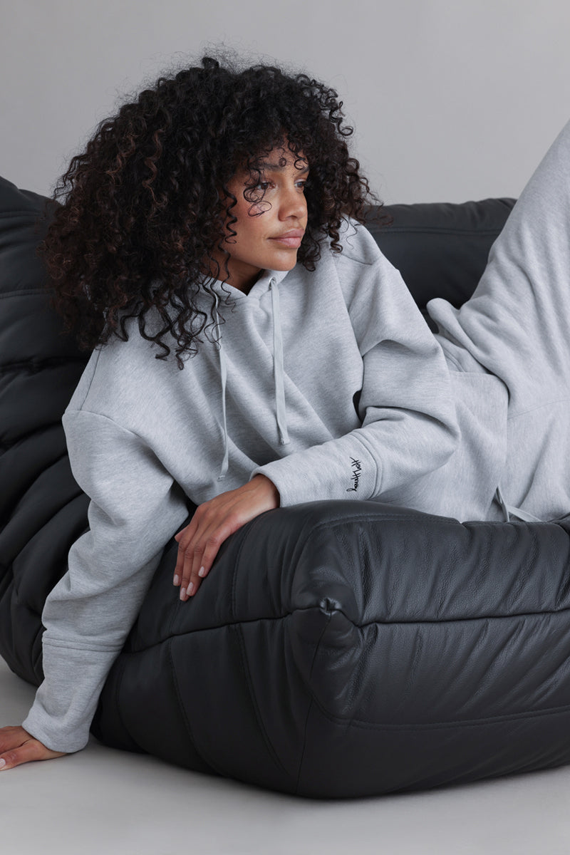 Cosy Hoodie Long Cuffs Grey Melange | Hey Honey & Active Wear