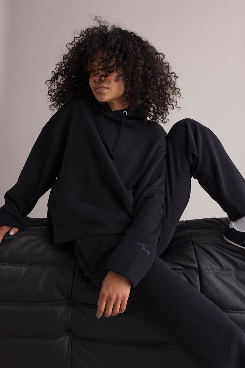 Cosy Hoodie Long Cuffs Black | Hey Honey & Active Wear