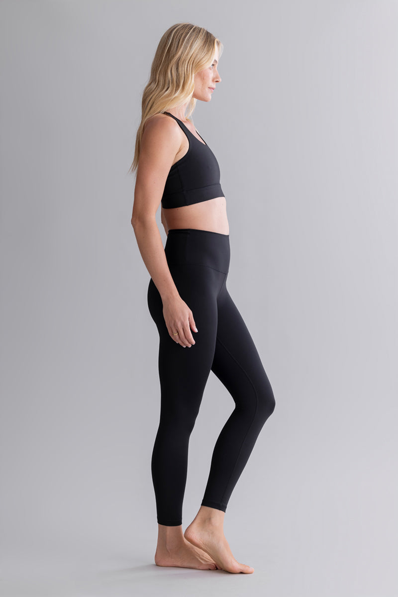 High-Waist Cropped Leggings Cotton Touch Black | Hey Honey & Active Wear