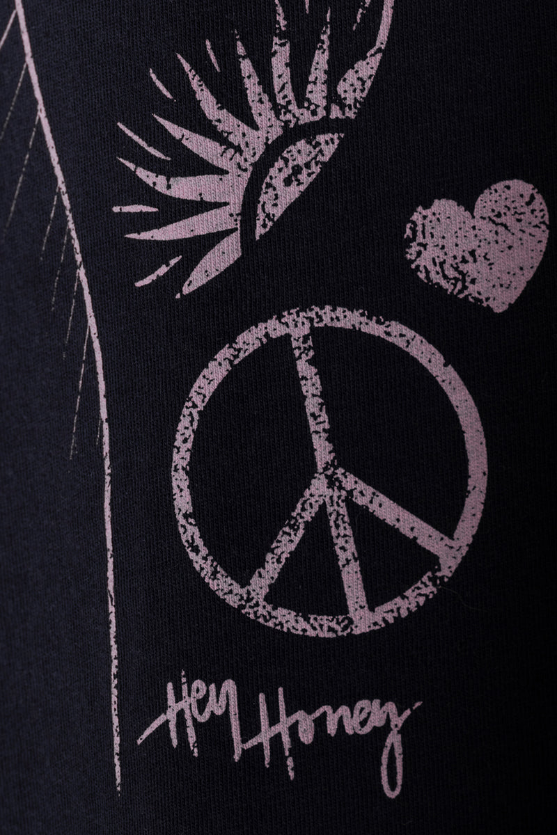 Oversized Longsleeve Peace Black | Hey Honey & Active Wear