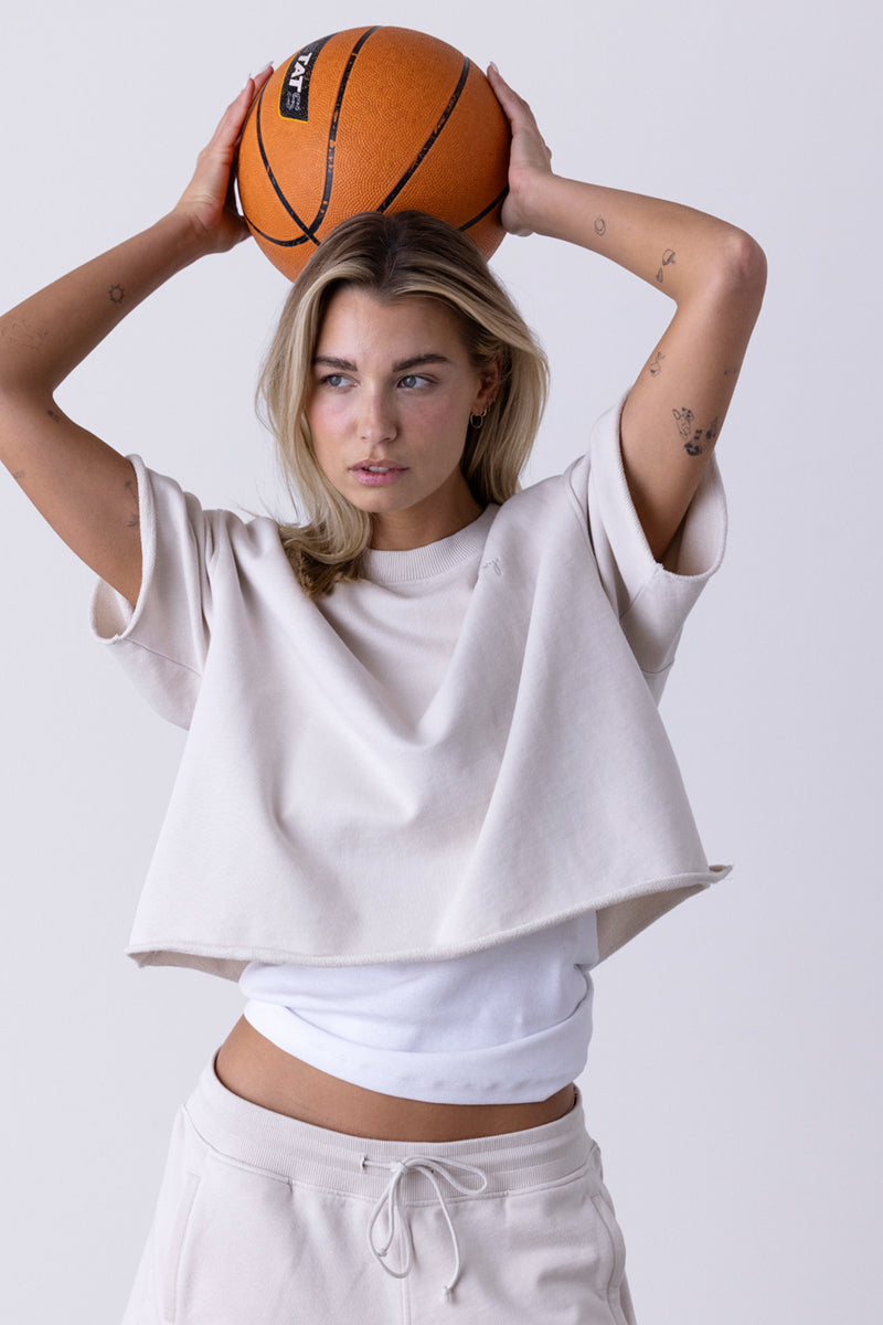 Short Sleeve Sweat Off White | Hey Honey & Active Wear