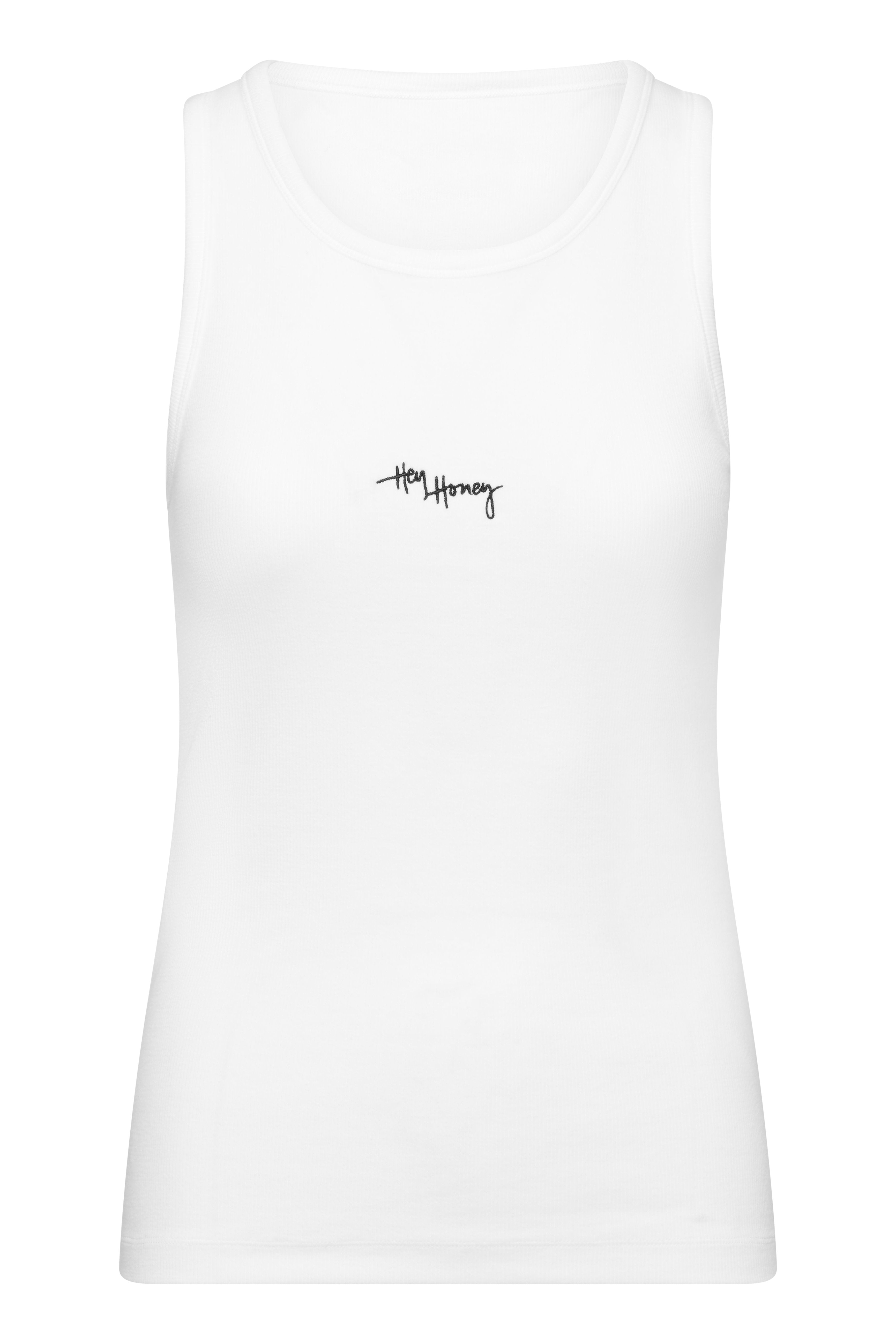 Rib Tank White | Hey Honey & Active Wear