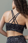 Criss-Cross Bra Print Samadhi Black | Hey Honey Yoga & Active Wear