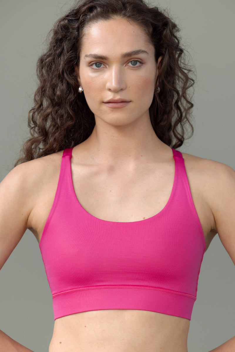 Criss-Cross Bra Fuchsia | Hey Honey Yoga & Active Wear