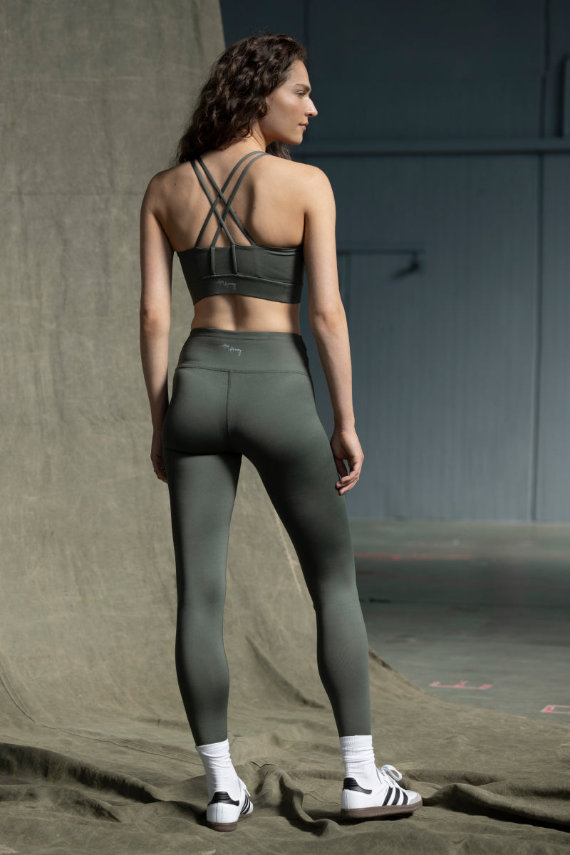 Criss-Cross Bra Thyme | Hey Honey Yoga & Active Wear