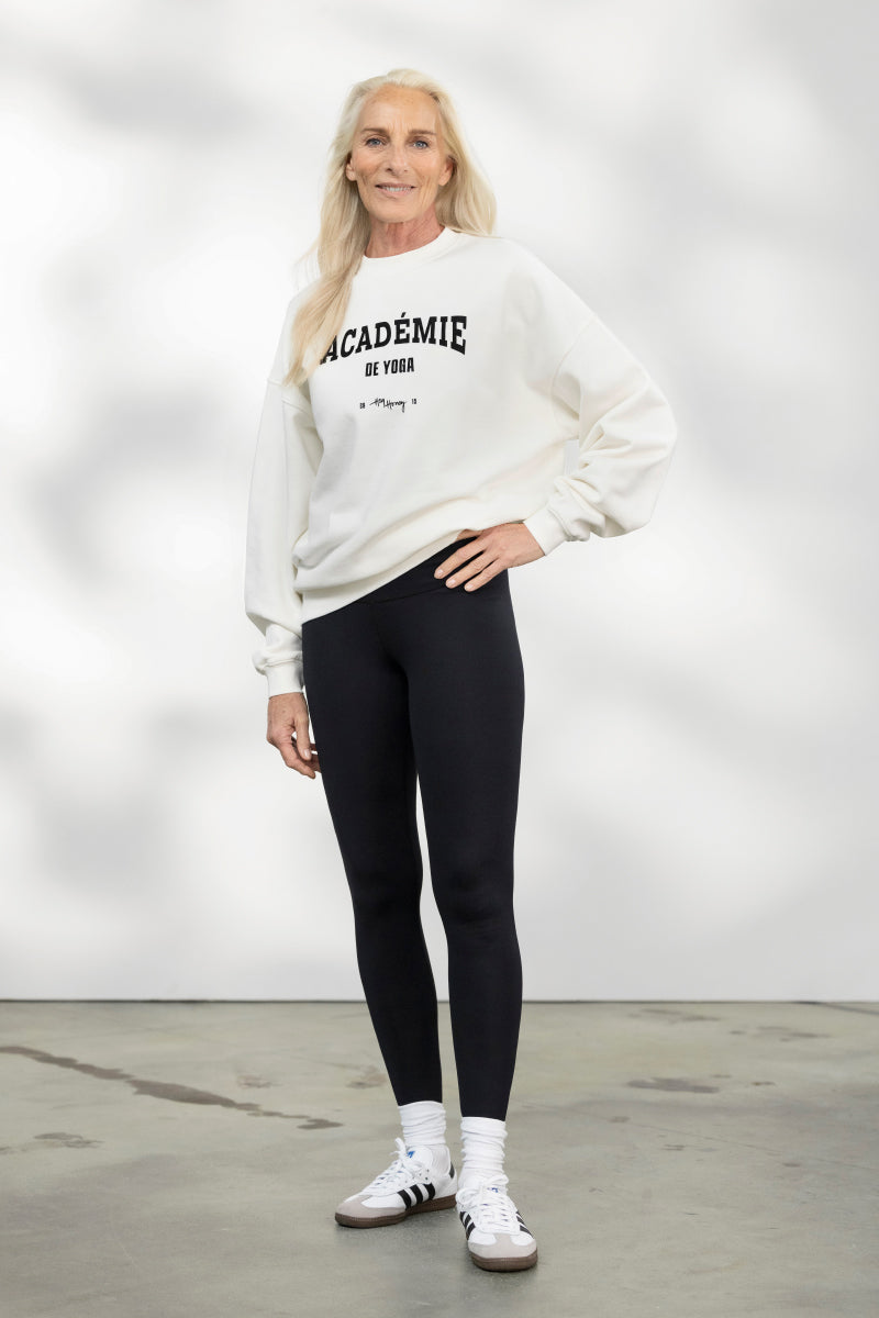 Sweater Academie White | Hey Honey Yoga & Active Wear