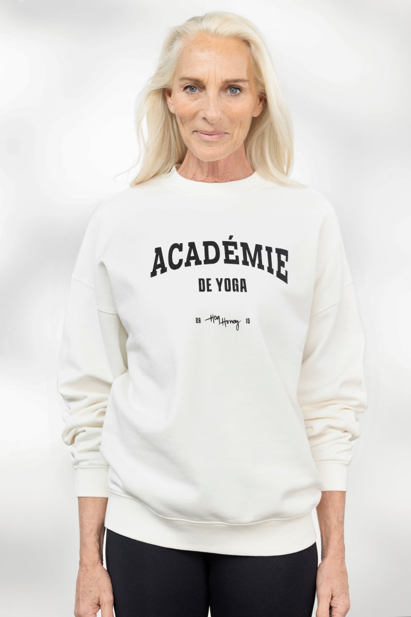 Sweater Academie White | Hey Honey Yoga & Active Wear