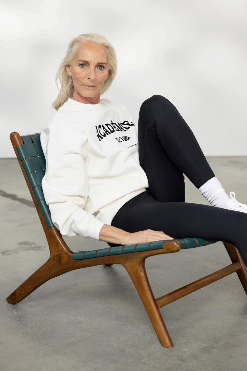 Sweater Academie White | Hey Honey Yoga & Active Wear