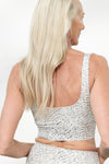 Bustier Print Feather White | Hey Honey Yoga & Active Wear