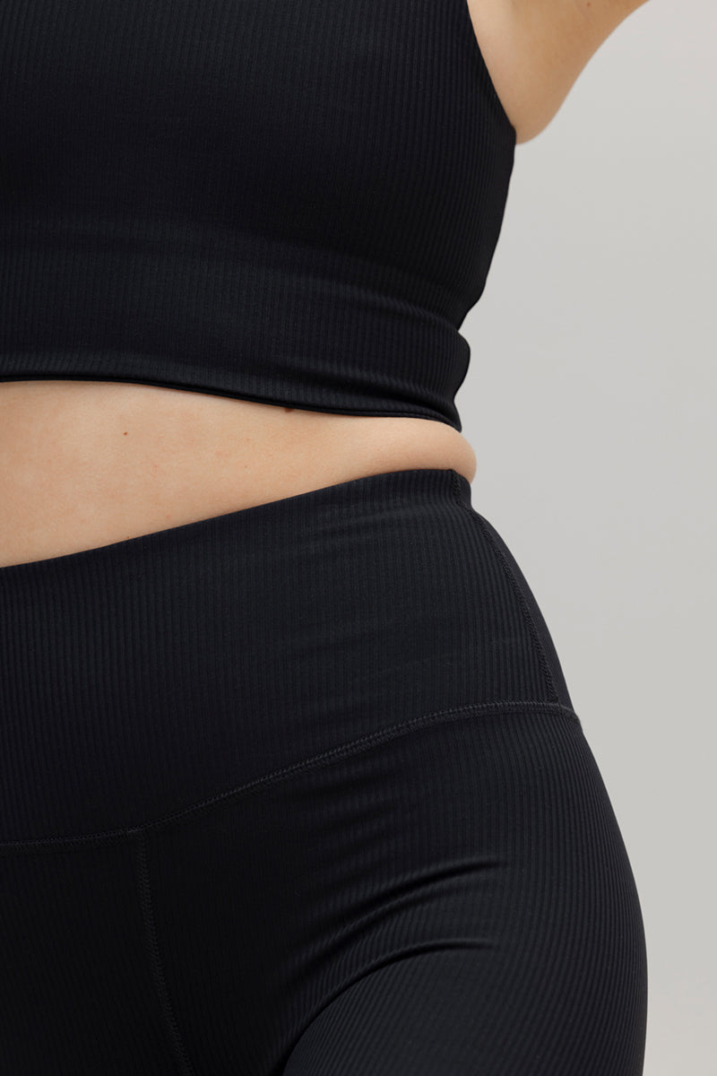 High-Waist Leggings Ribbed Black | Hey Honey & Active Wear