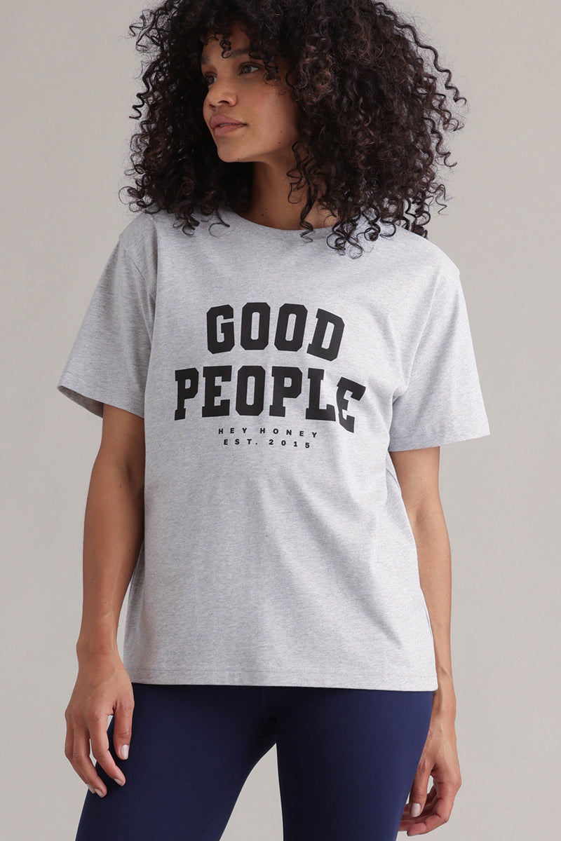 T-Shirt Good People Grey Melange | Hey Honey & Active Wear
