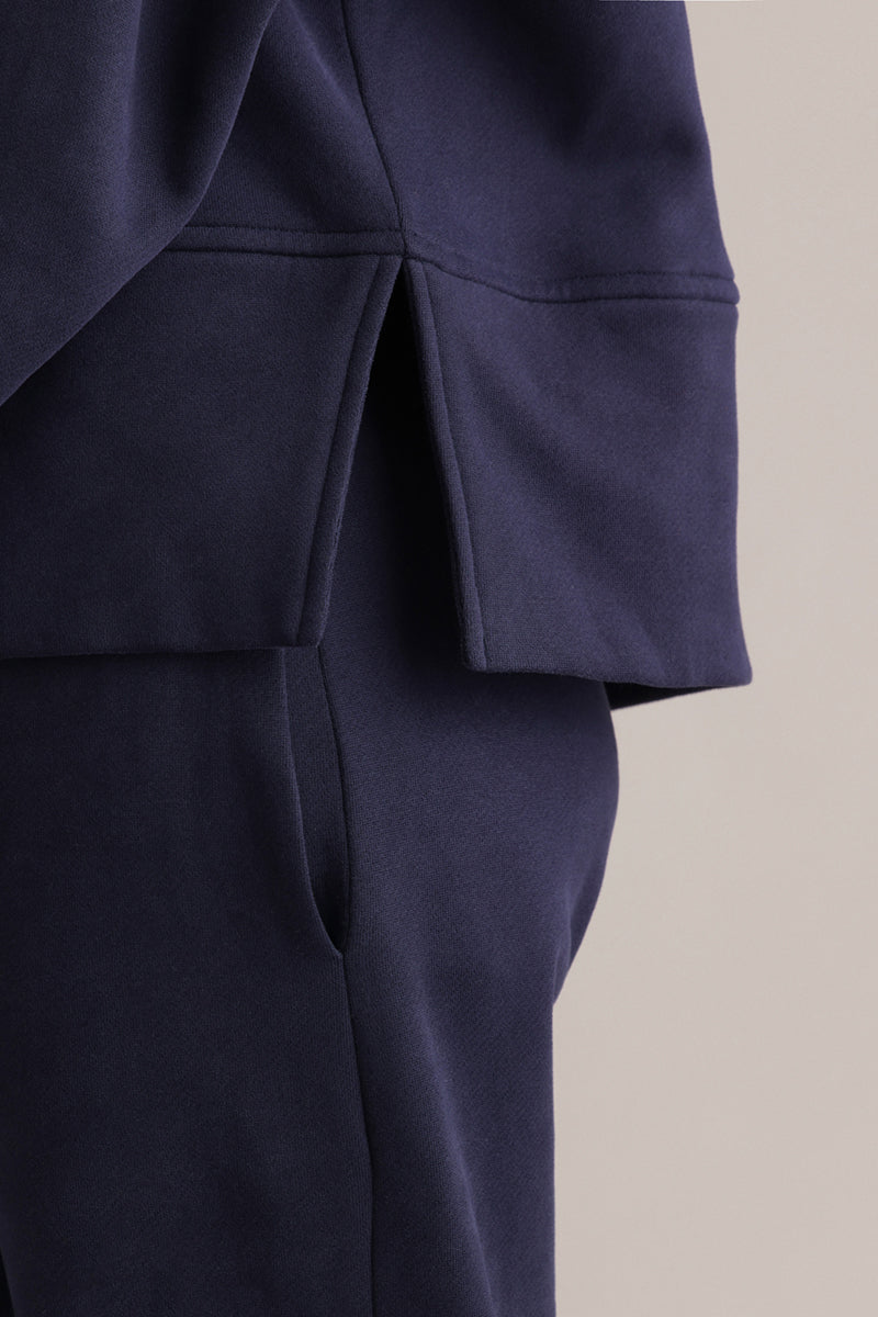 Cosy Hoodie Long Cuffs Baritone Blue | Hey Honey & Active Wear