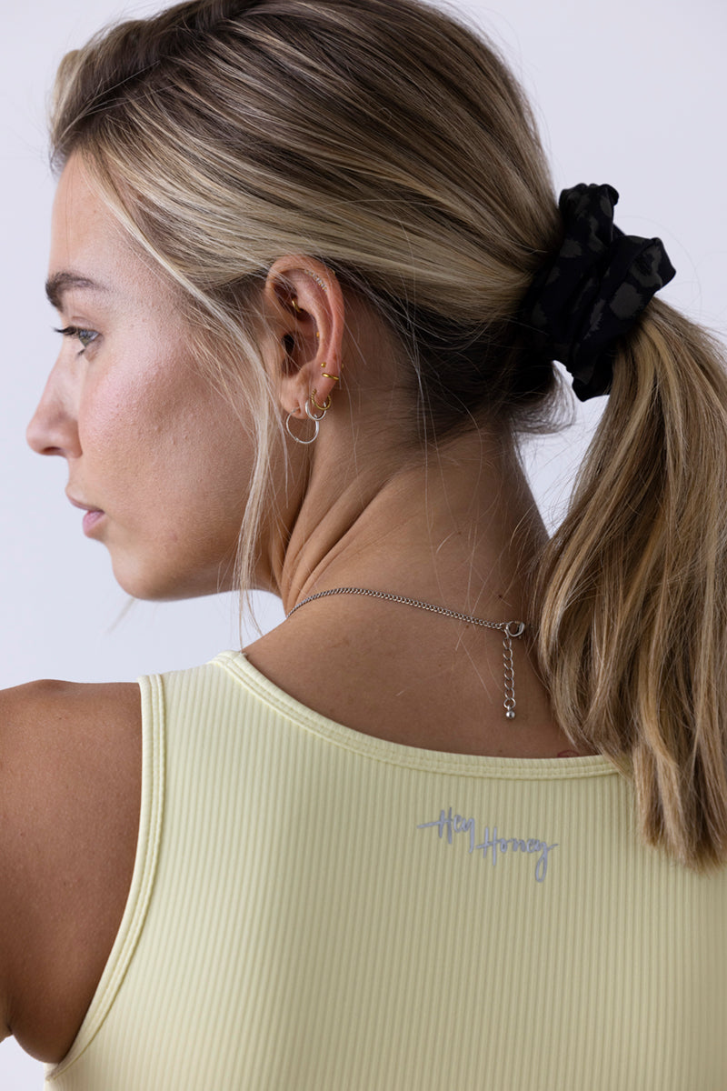 Longline Tank Ribbed Pastel Yellow | Hey Honey & Active Wear
