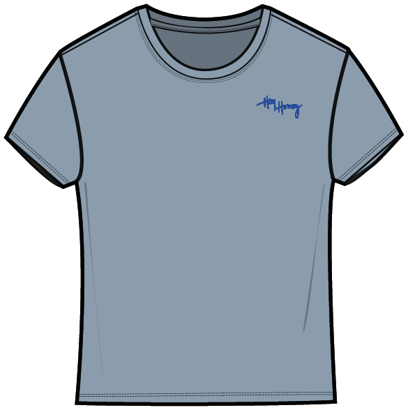 T-Shirt Dusty Blue Love | Hey Honey & Active Wear