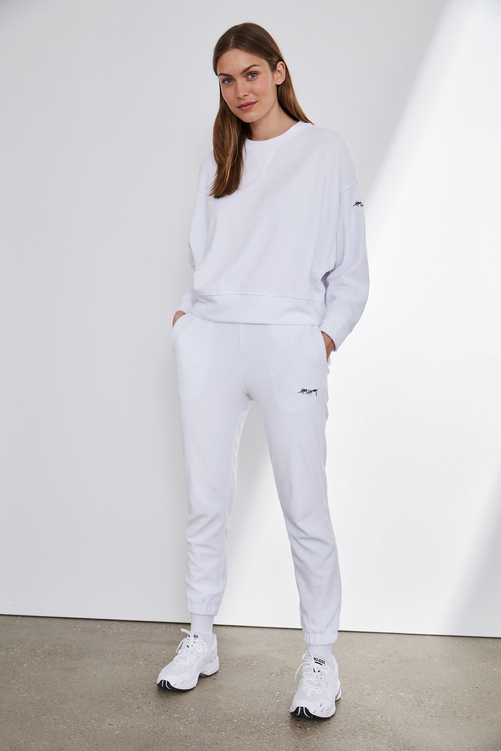 Terry Trackpant White | Hey Honey Yoga & Active Wear